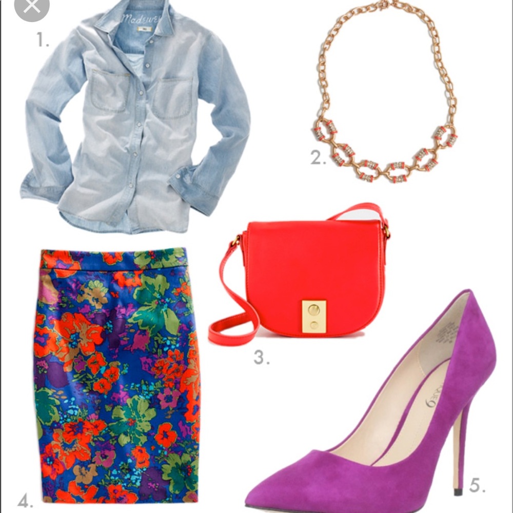 Jcrew floral pencil skirt